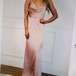 Pink satin dress